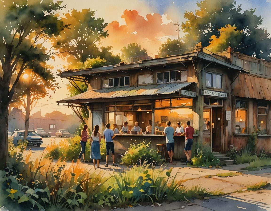 a late summer evening at the old diner....