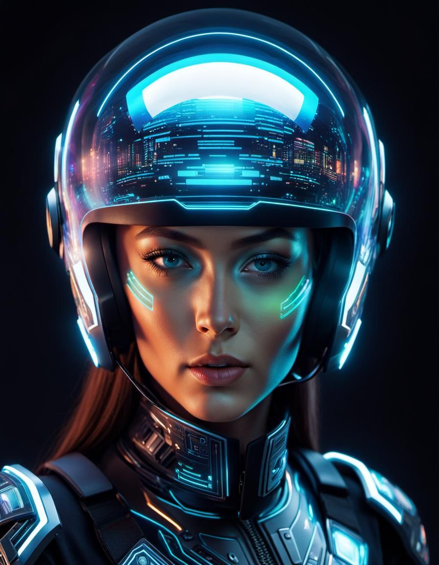 Holographic helmet 2 - AI Generated Artwork - NightCafe Creator