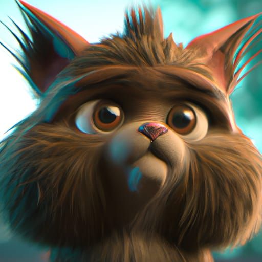 Cat, Adorable, Fluffy Pixar, concept art, Maya 3D, ZBrushCentral 3D shading, cinematic, Reimagined by industrial light a...