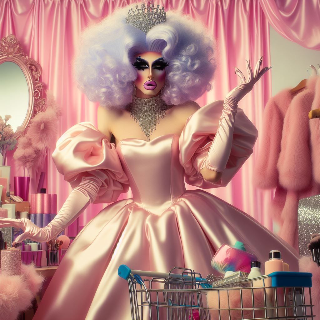 Satin Wonderland of Sissy Dresses and Wigs and Gloves and Ma...