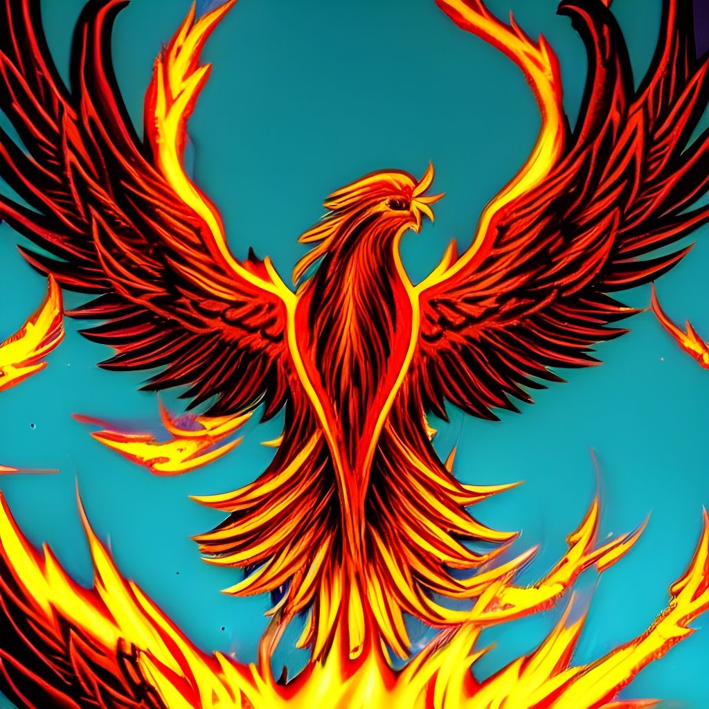 Phoenix Bathes in Fire - AI Generated Artwork - NightCafe Creator