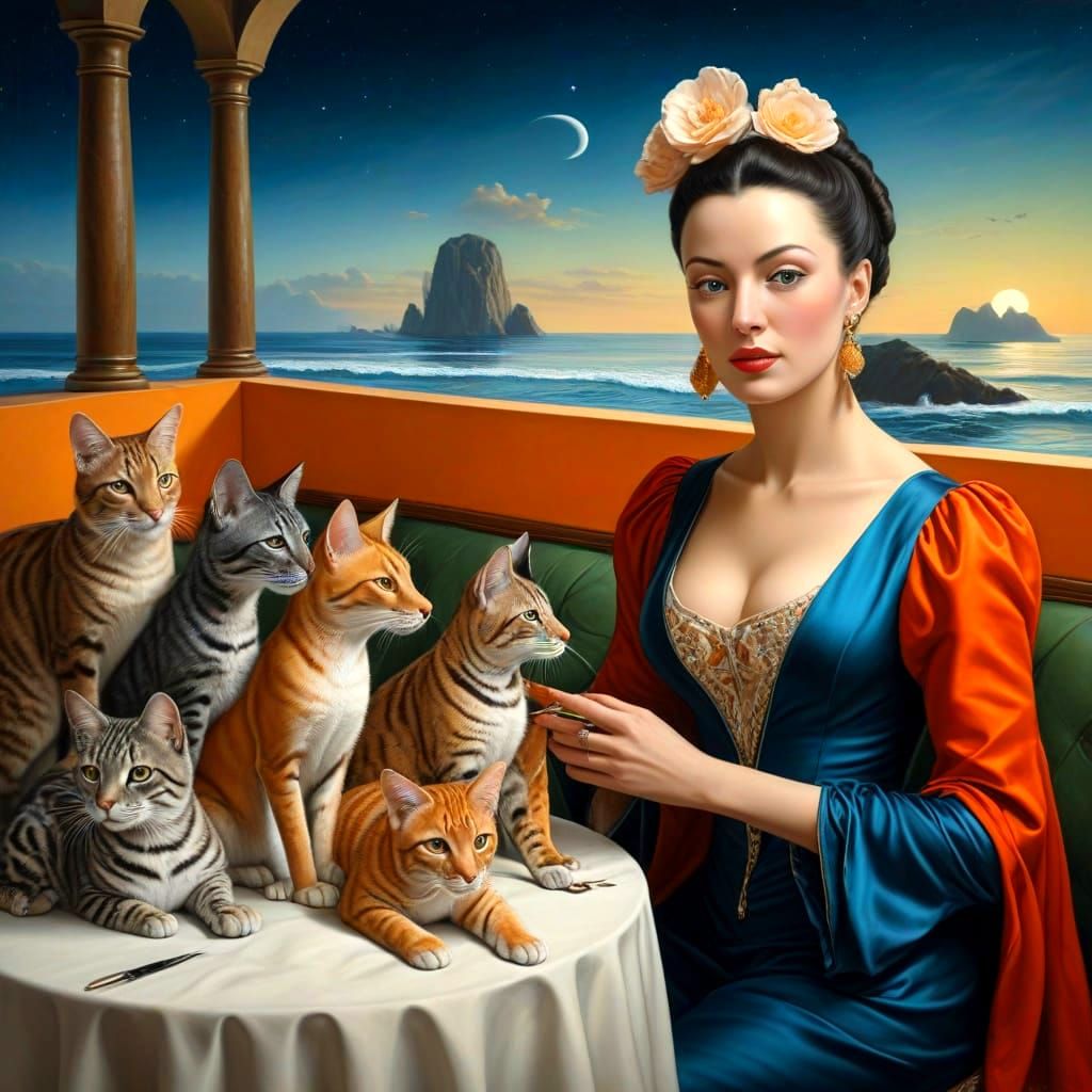 Fantastic Surreal Portrait of a 1820s Lady