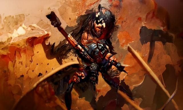 War barbarian with axes