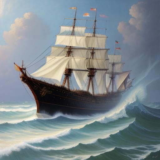 A ship with earth possessed waves
