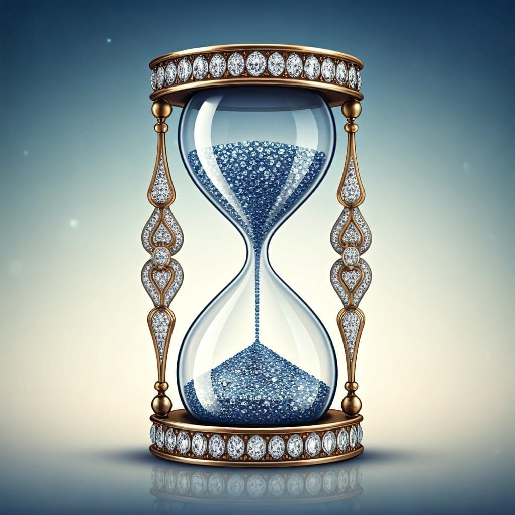 Luxurious Diamond Hourglass in Antique Style