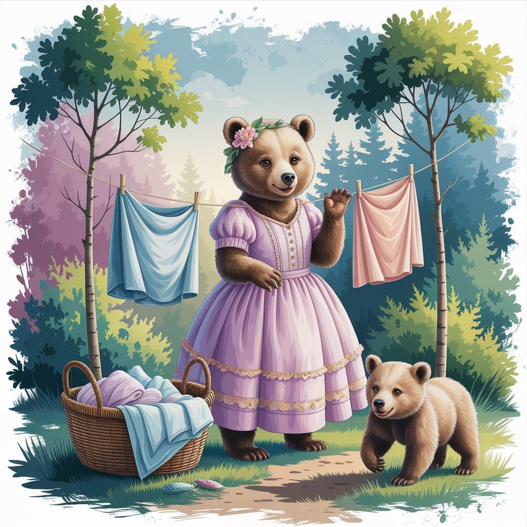 הדובה והכביסה