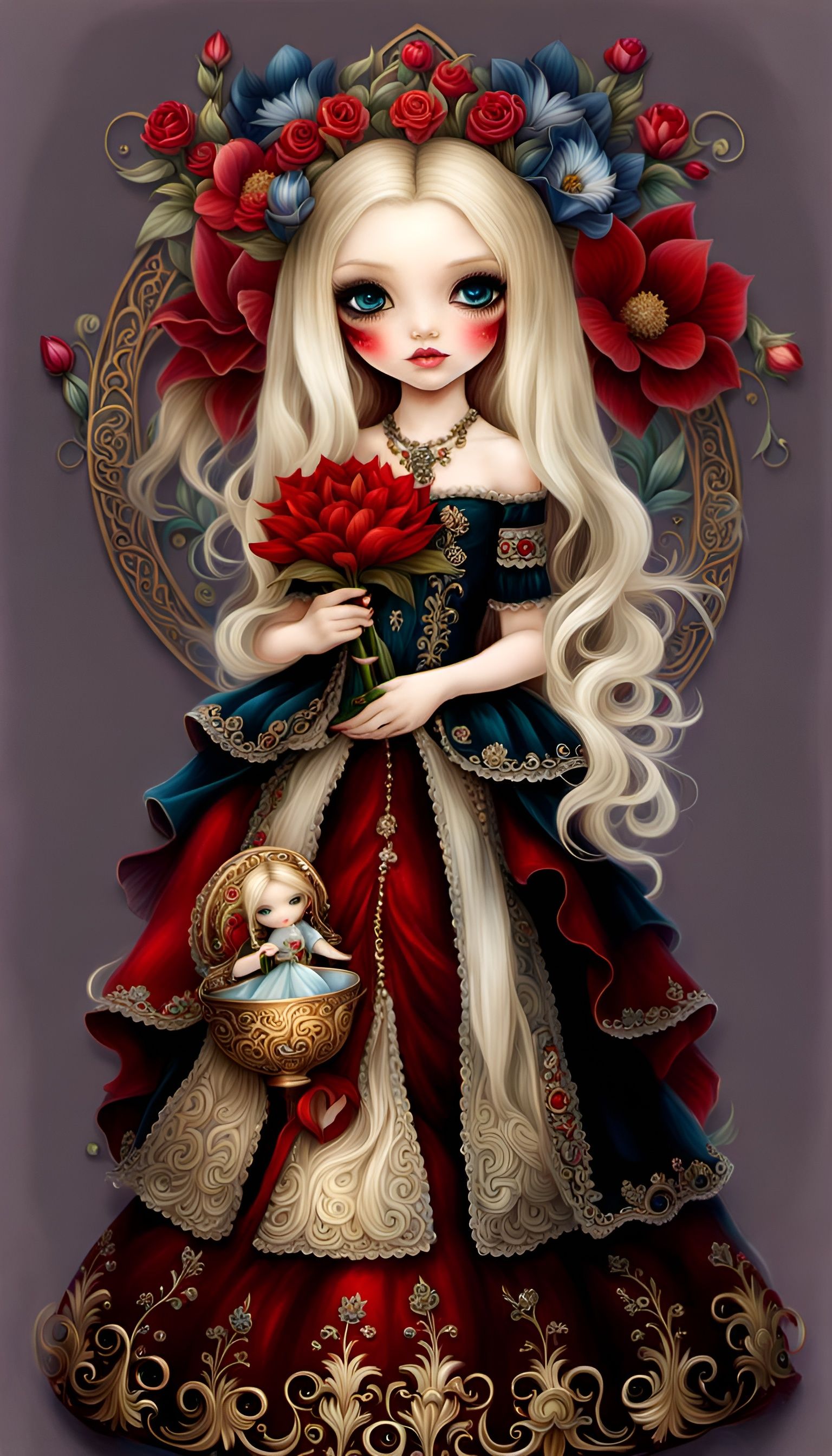 Cute Girl with a Doll