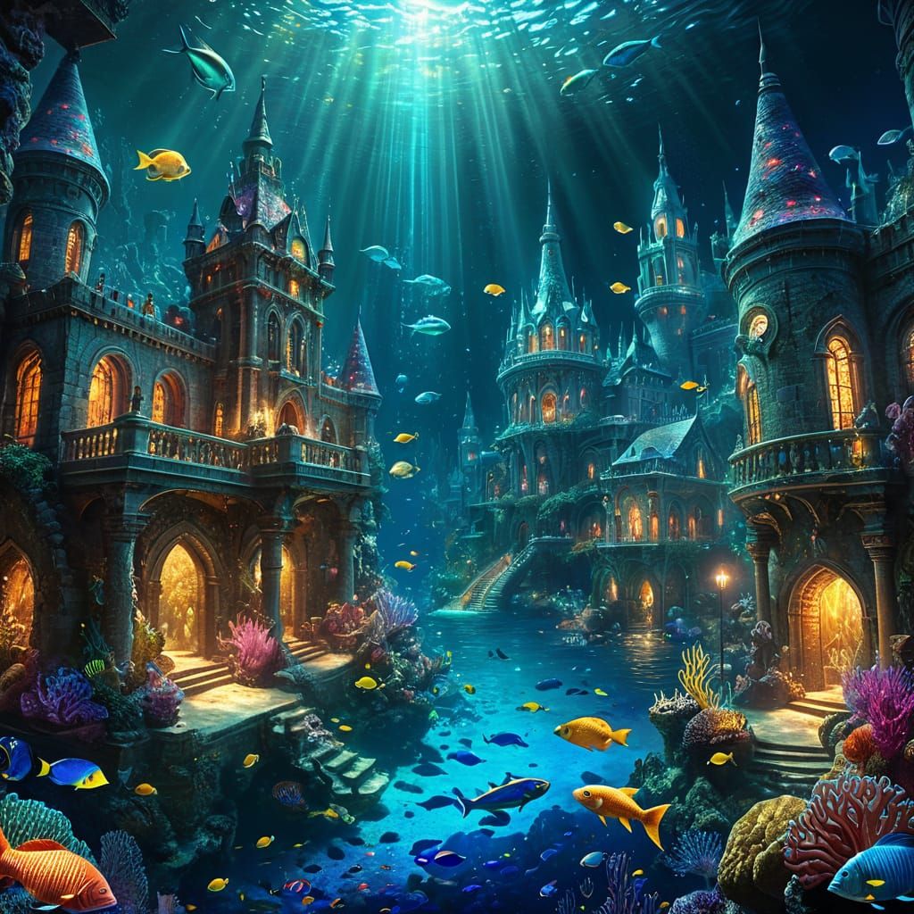 A mystical underwater city