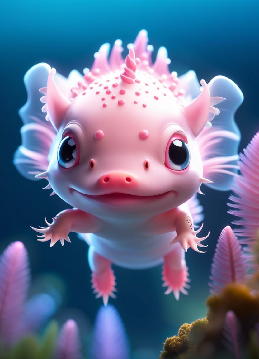 Unicorn Axolotl - AI Generated Artwork - NightCafe Creator