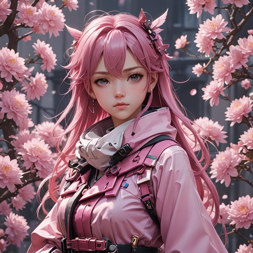 A pink scenery