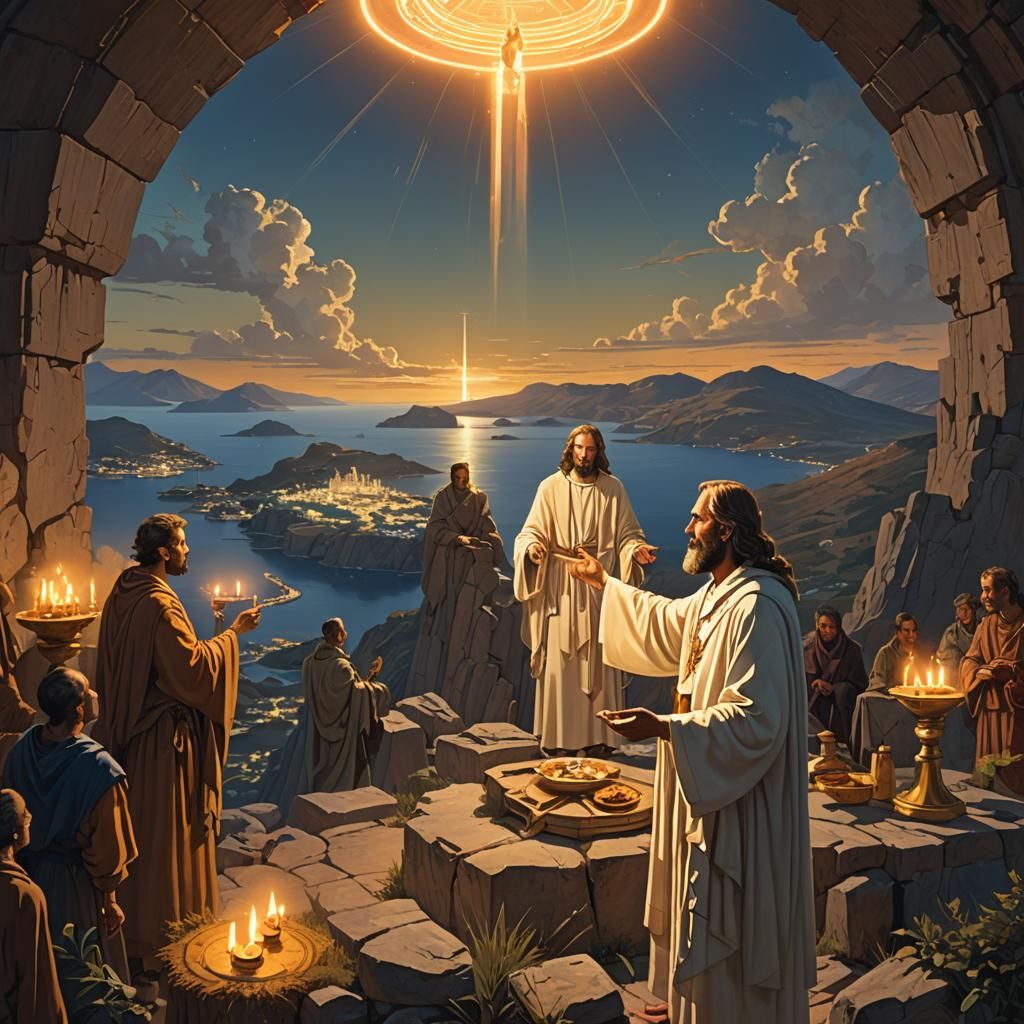 Apostle John's Vision on Patmos: Fantasy Concept Art