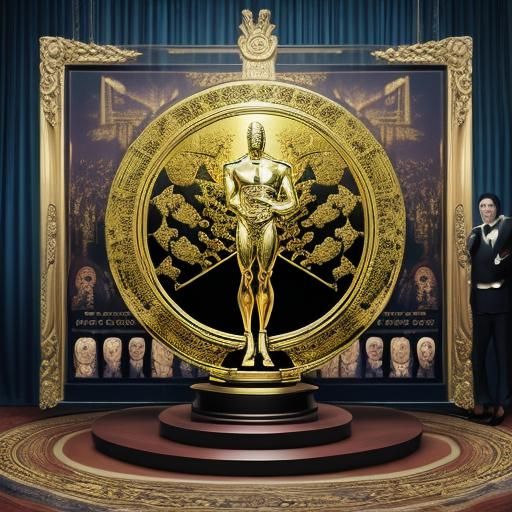 Bitcoin Oscars Ceremony in Surrealist Style