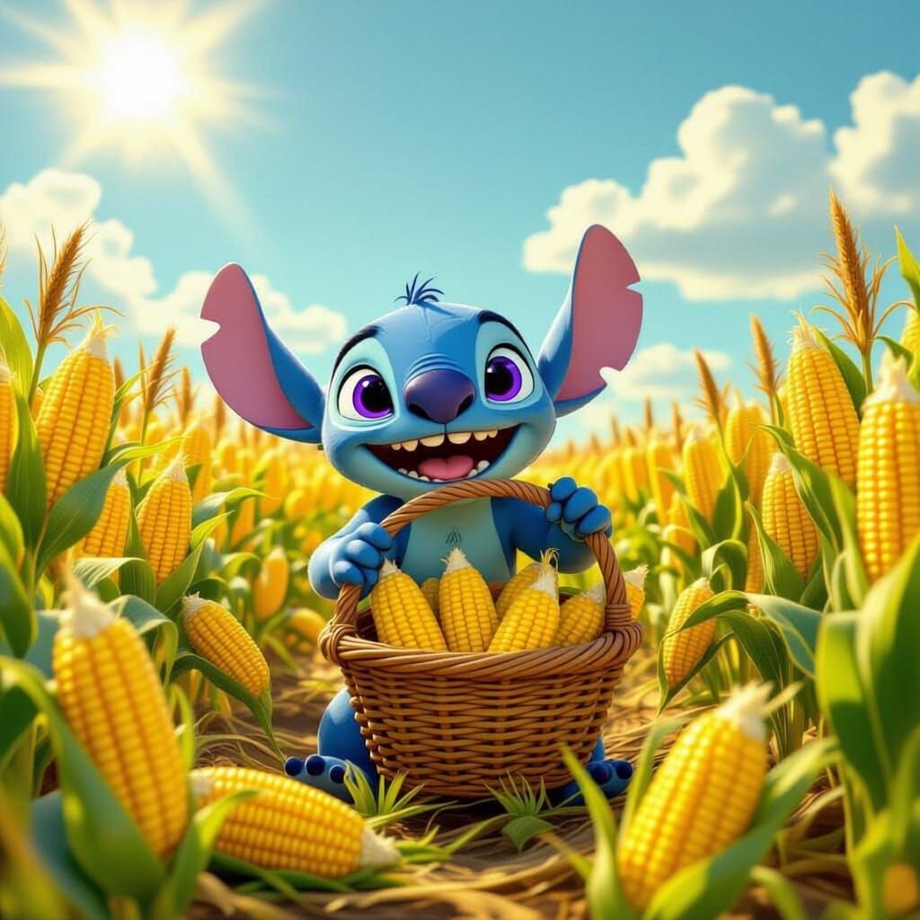 Girl Stitch Picking apples