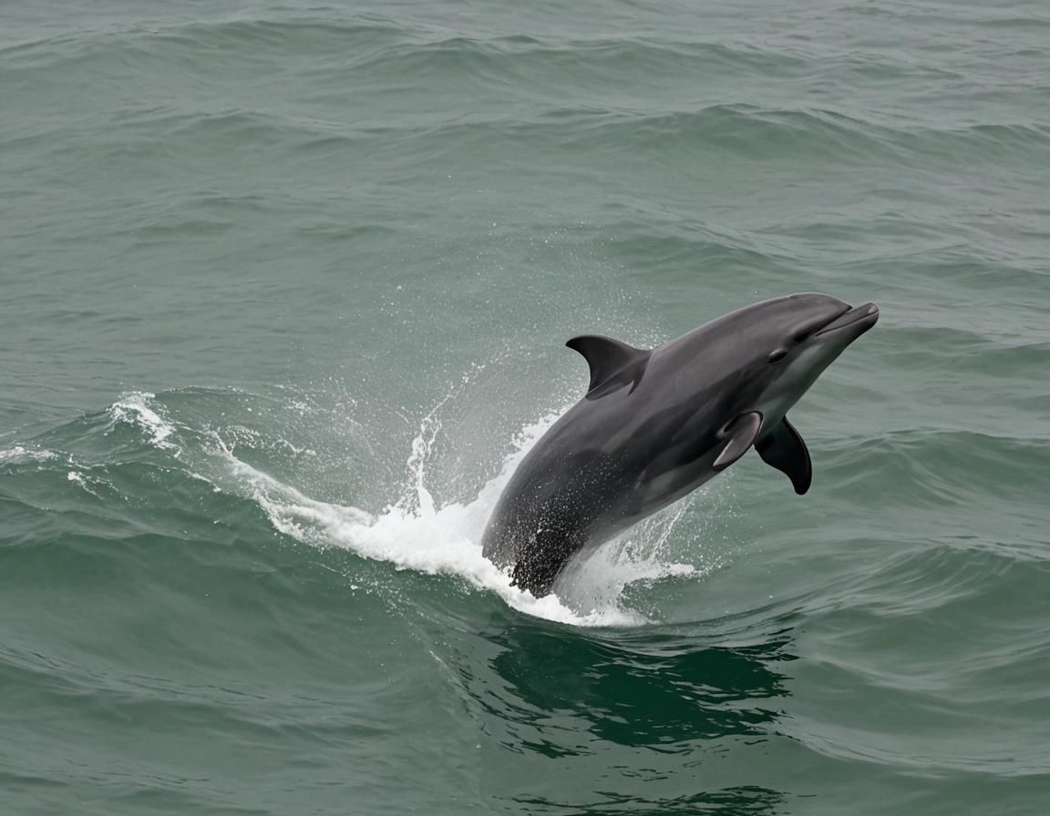 porpoise breaching the ocean's surface