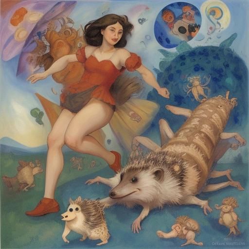 The hedgehog chases cockroaches, and at the same time giants...