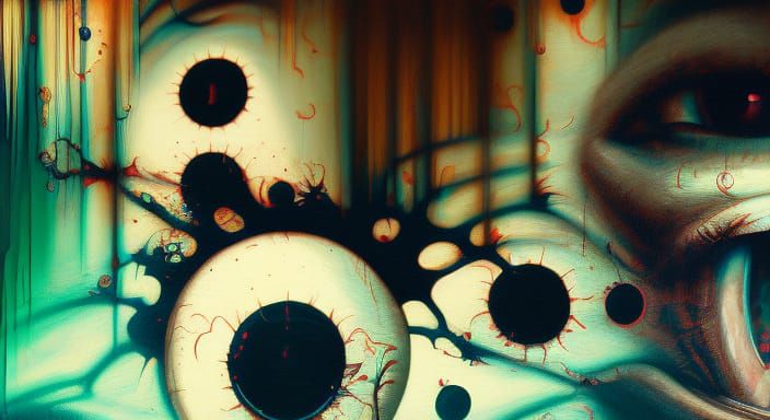 Eyeball: ink flow: 8k resolution photorealistic masterpiece:...