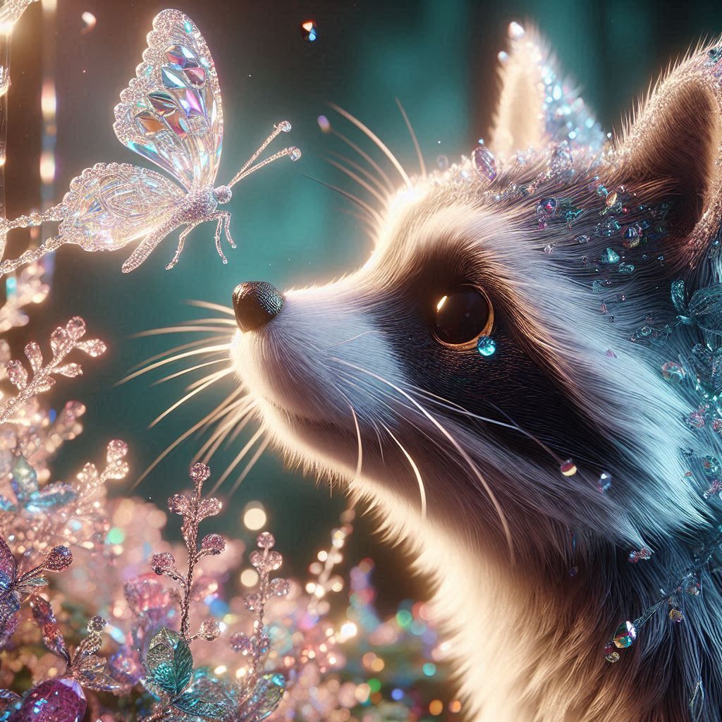Raccoon meet Butterfly