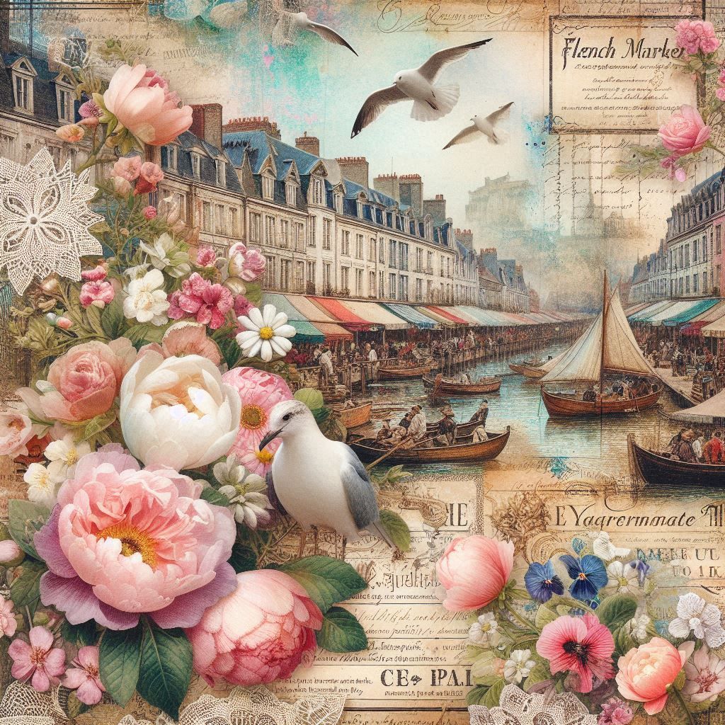 French Flower Market Themed Paper