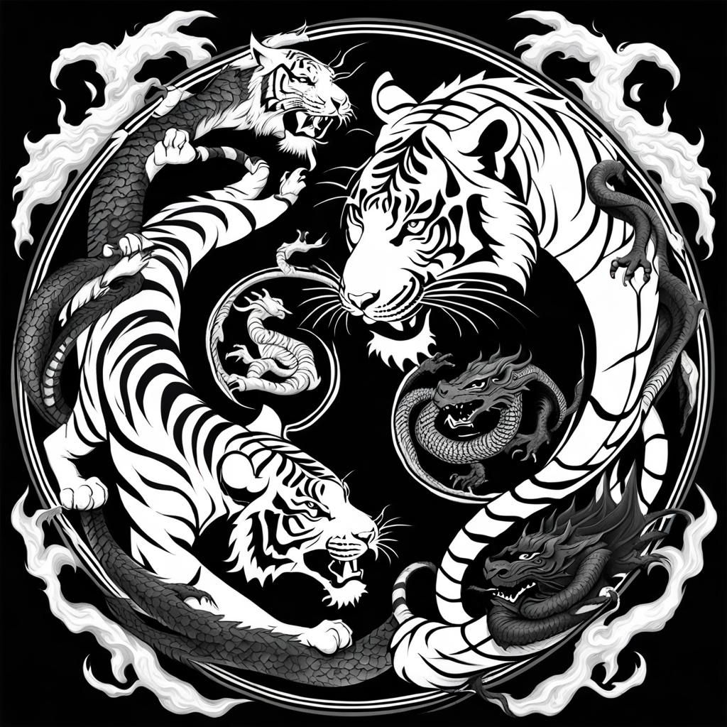 White Tiger Yin and Black Dragon Yang