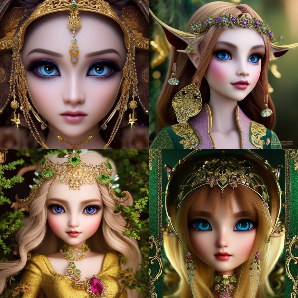Cute adorable gelfling elf fairy elegant, Insanely detailed cinematic photographic realistic textured skin, high-quality...