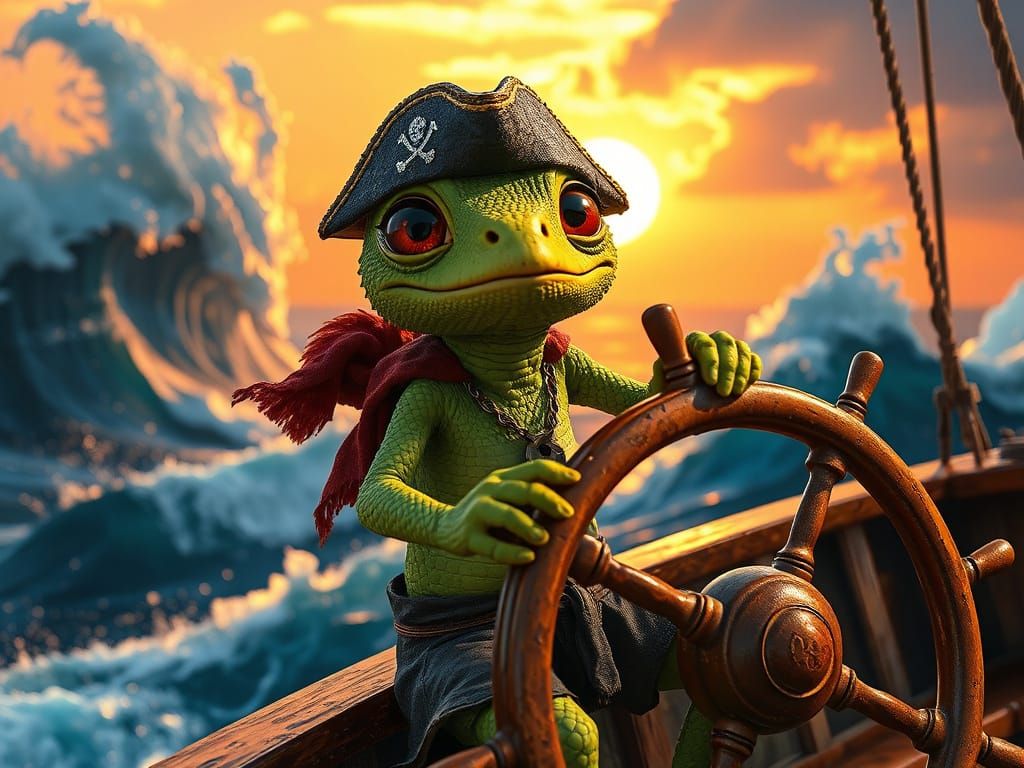 Pirate Gecko  by @Agnese