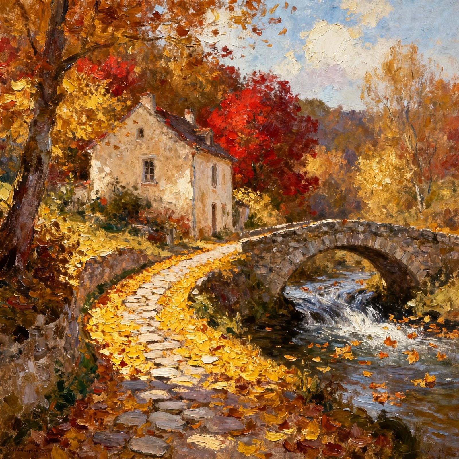 Stone House by the Bridge  by @Prompt Crafter