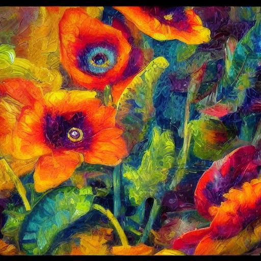 Elven Bloom: Neo-Impressionist Oil Painting in Golden Light