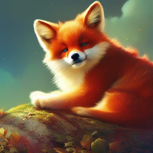 Wholesome baby fox