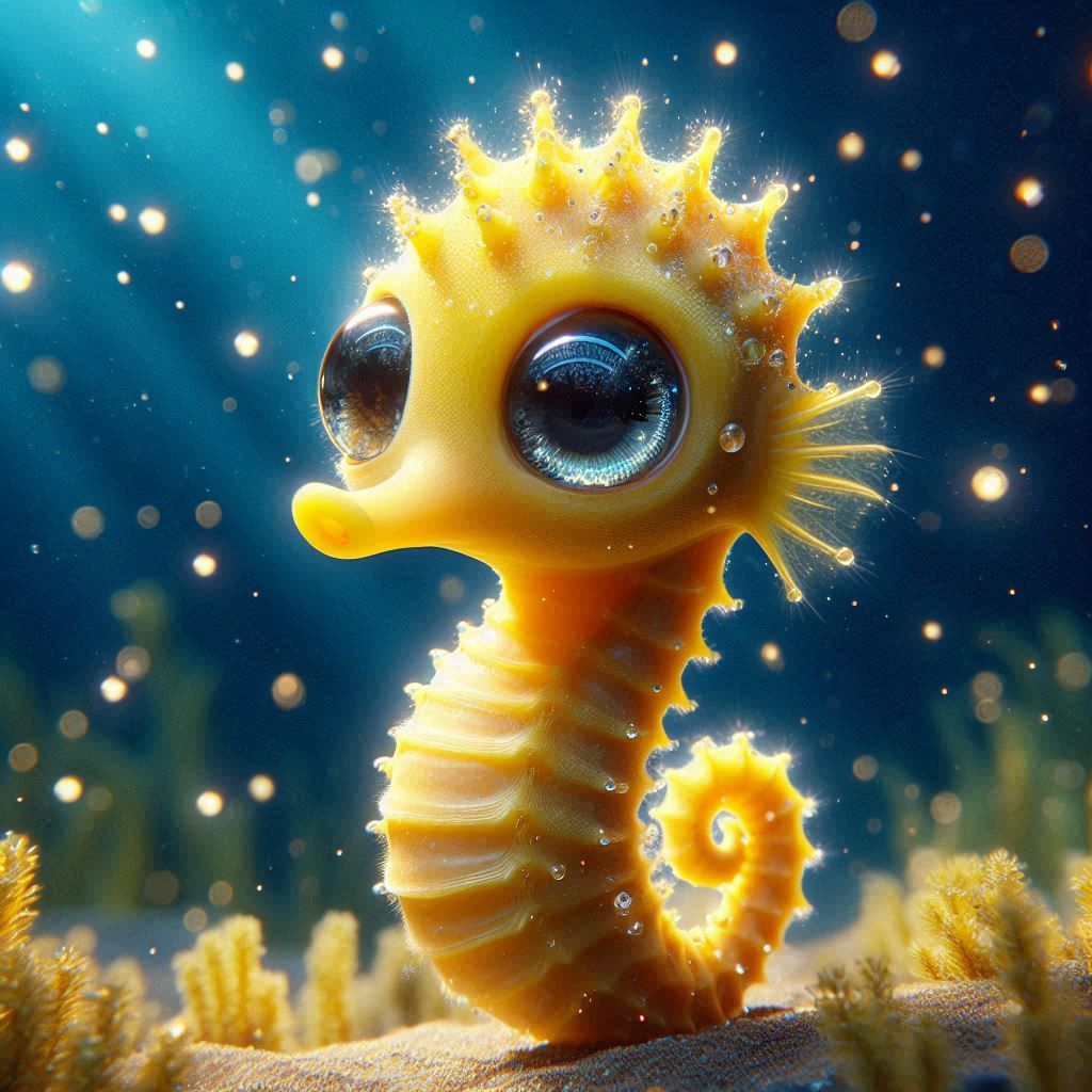 A yellow seahorse