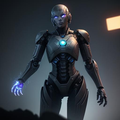 Robotic Girl Construction: Sci-Fi Concept Art