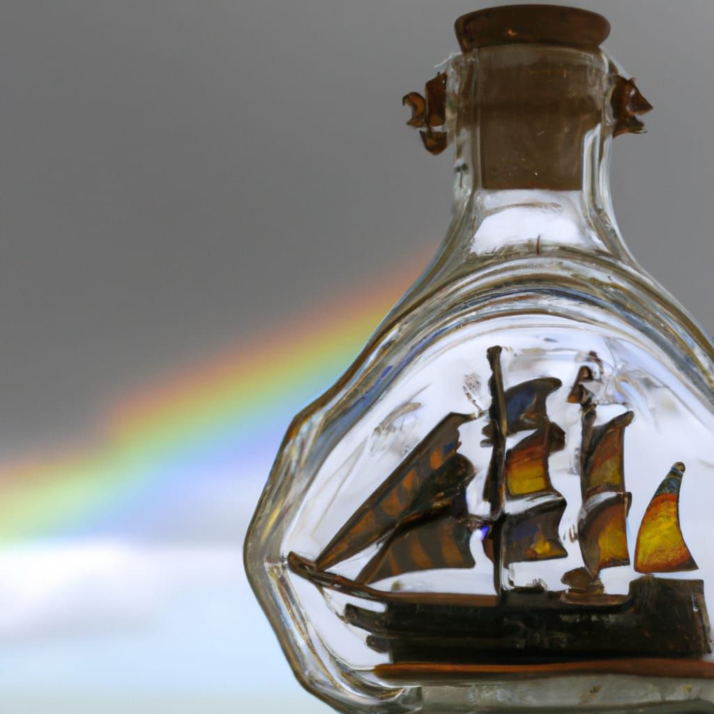 Beautiful old sailing vessel in a  glass bottleBeautiful old...