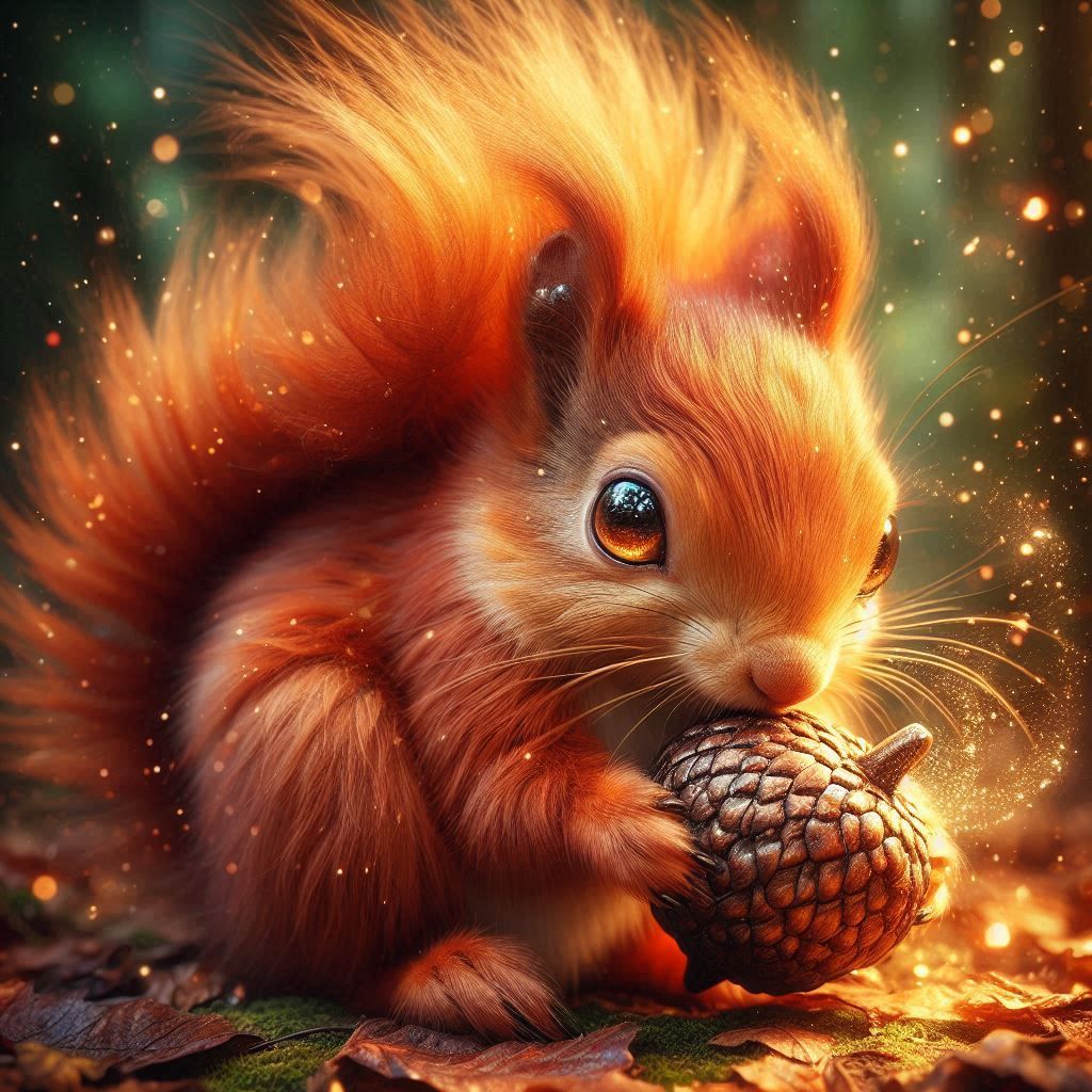 Cute Red Squirrel with acorn (1)