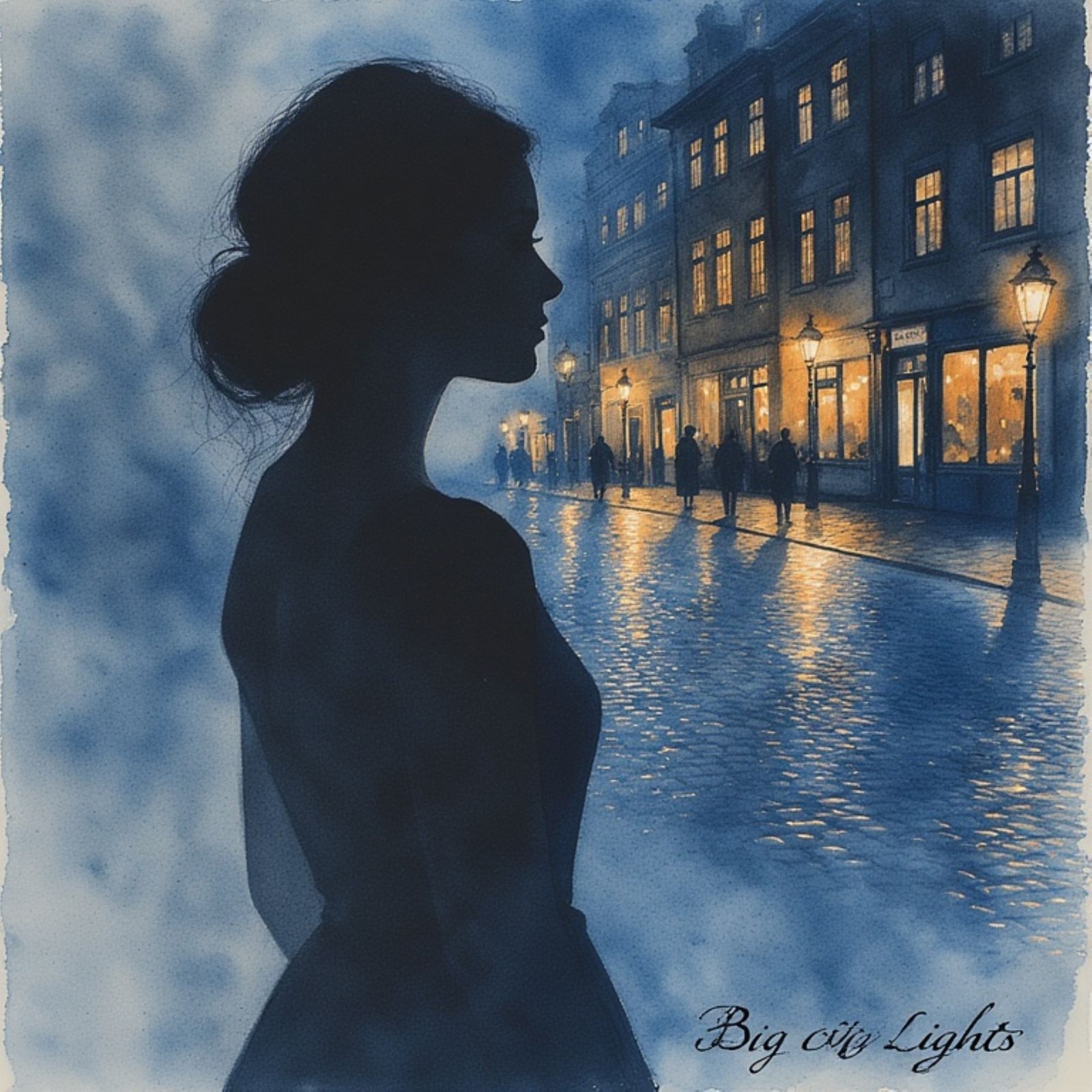 the elegant silhouette of a woman in profile