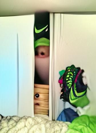 The Booger Monster Peaking From The Closet