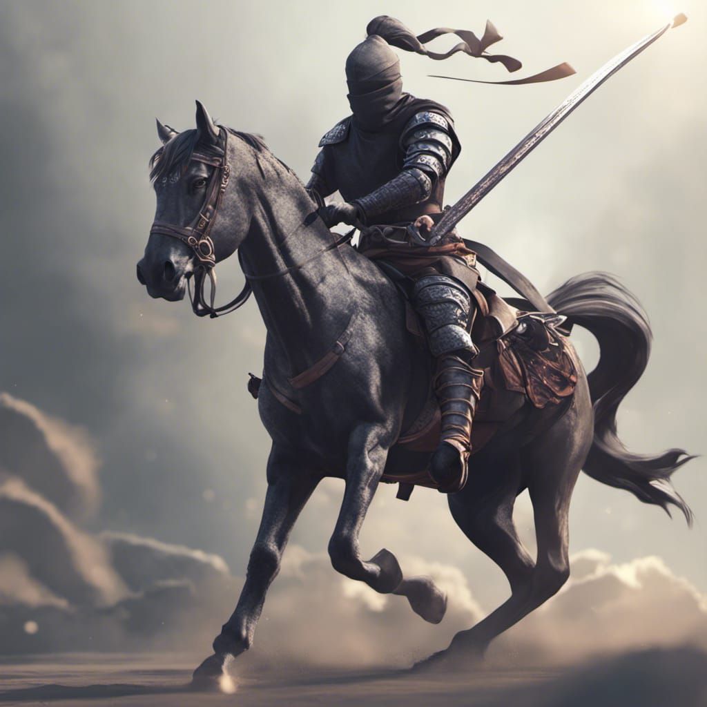 horse riding takashi ninja 
with sword