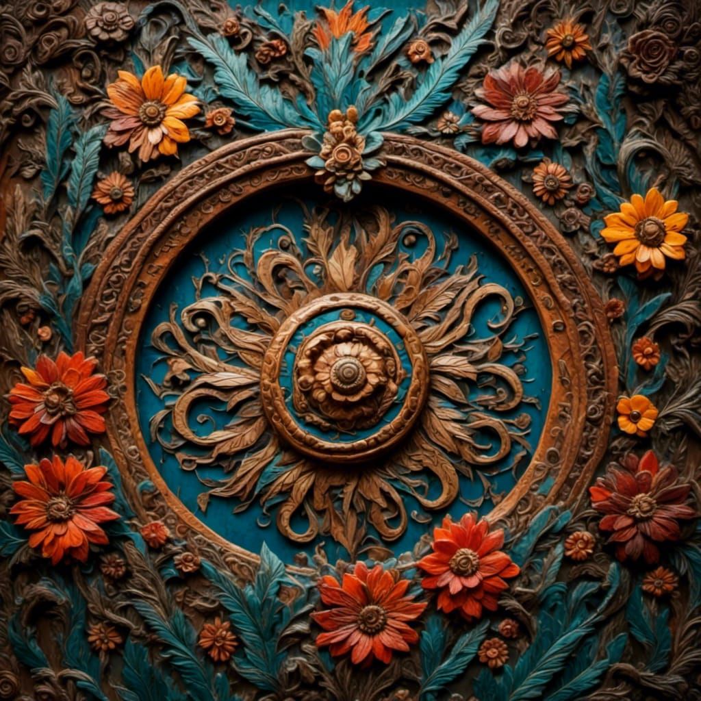 <lora:Leather Rinse Repeat:1.0>Grungy comic book style, gothic, Ancient Flowers deep in the Jungle, flowing, ornate, extreme close-up, intri...