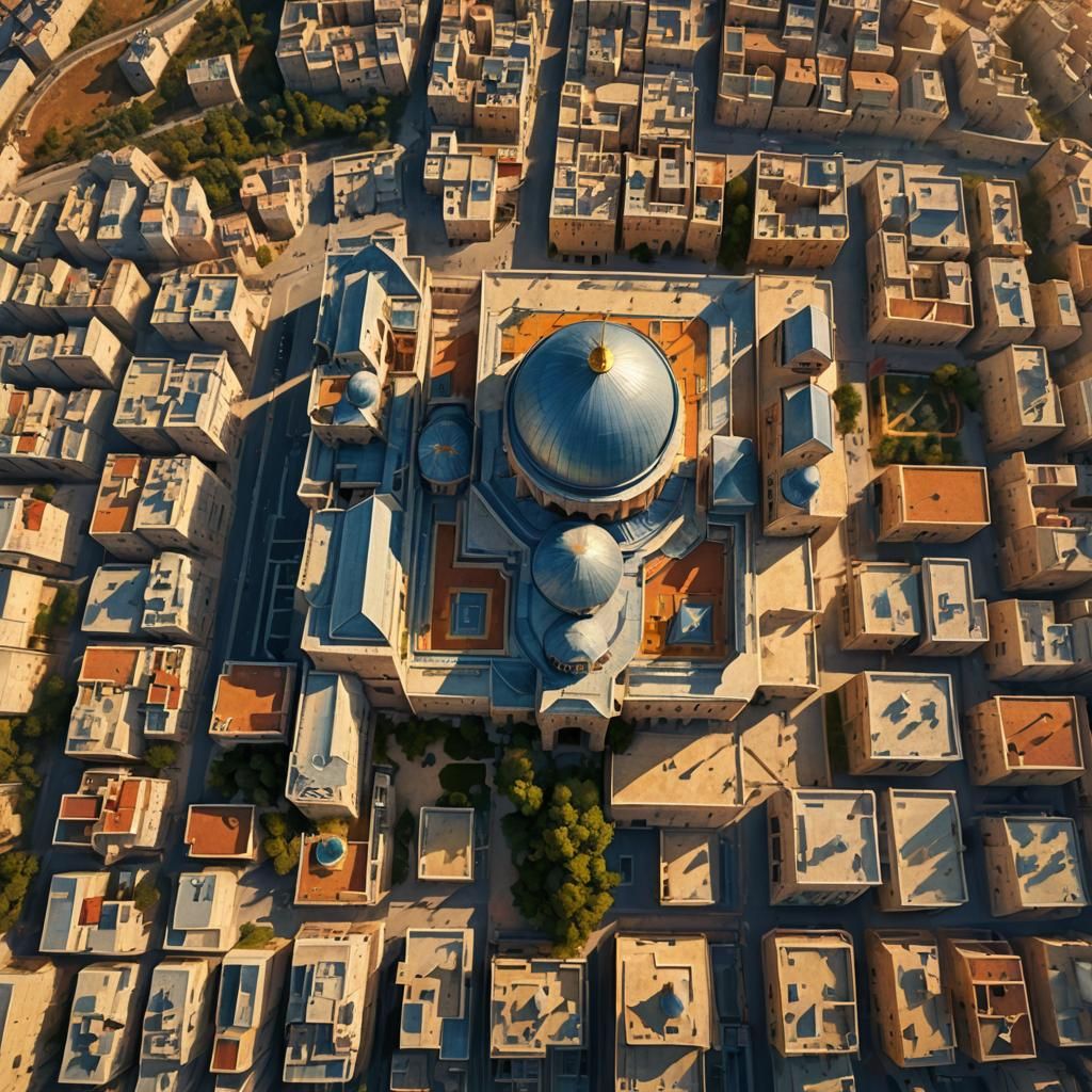 Jerusalem Aerial View: Vibrant Matte Painting