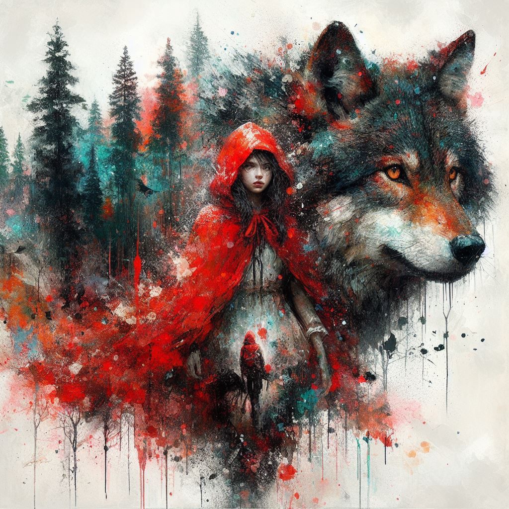 Little red riding hood and wolf