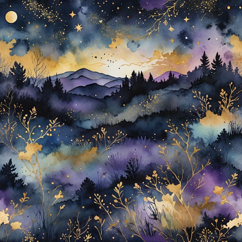 Meadow by Moonlight - AI Generated Artwork - NightCafe Creator