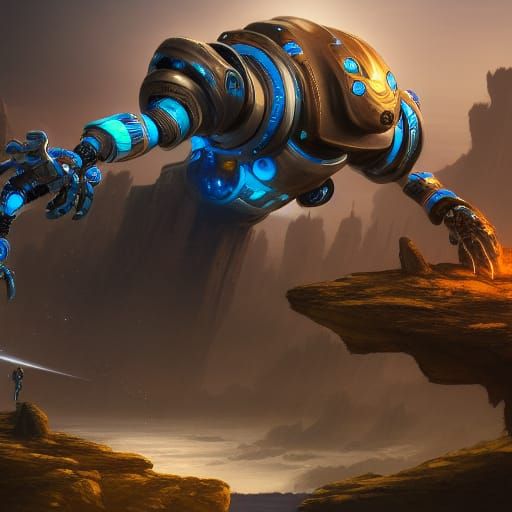 Robot riding a robot