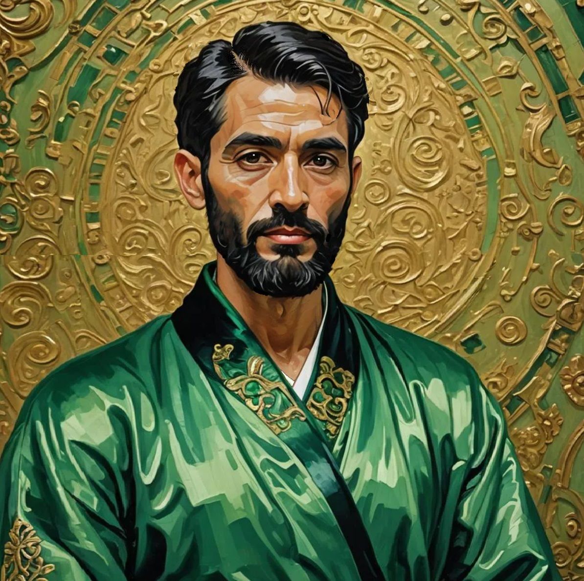 Habibullah, a handsome Afghan nobleman wearing a luxurious g...