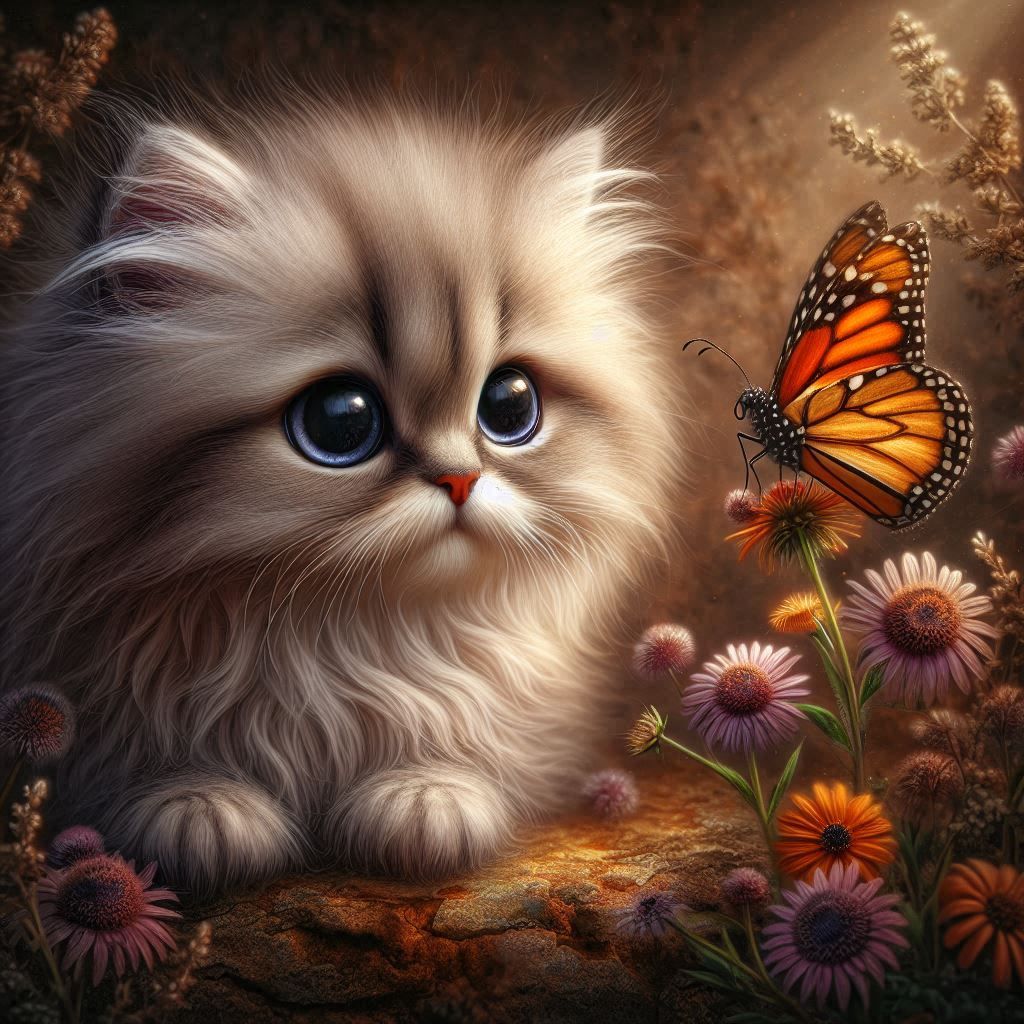 The Cat and the Butterfly 😁👍😸