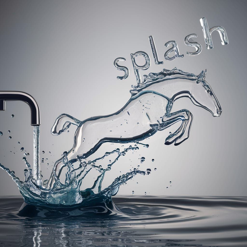 Horse Emerging from Splash of Water