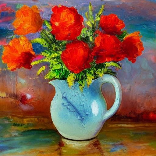 Ornate Chinese Tea Set in Impressionistic Style