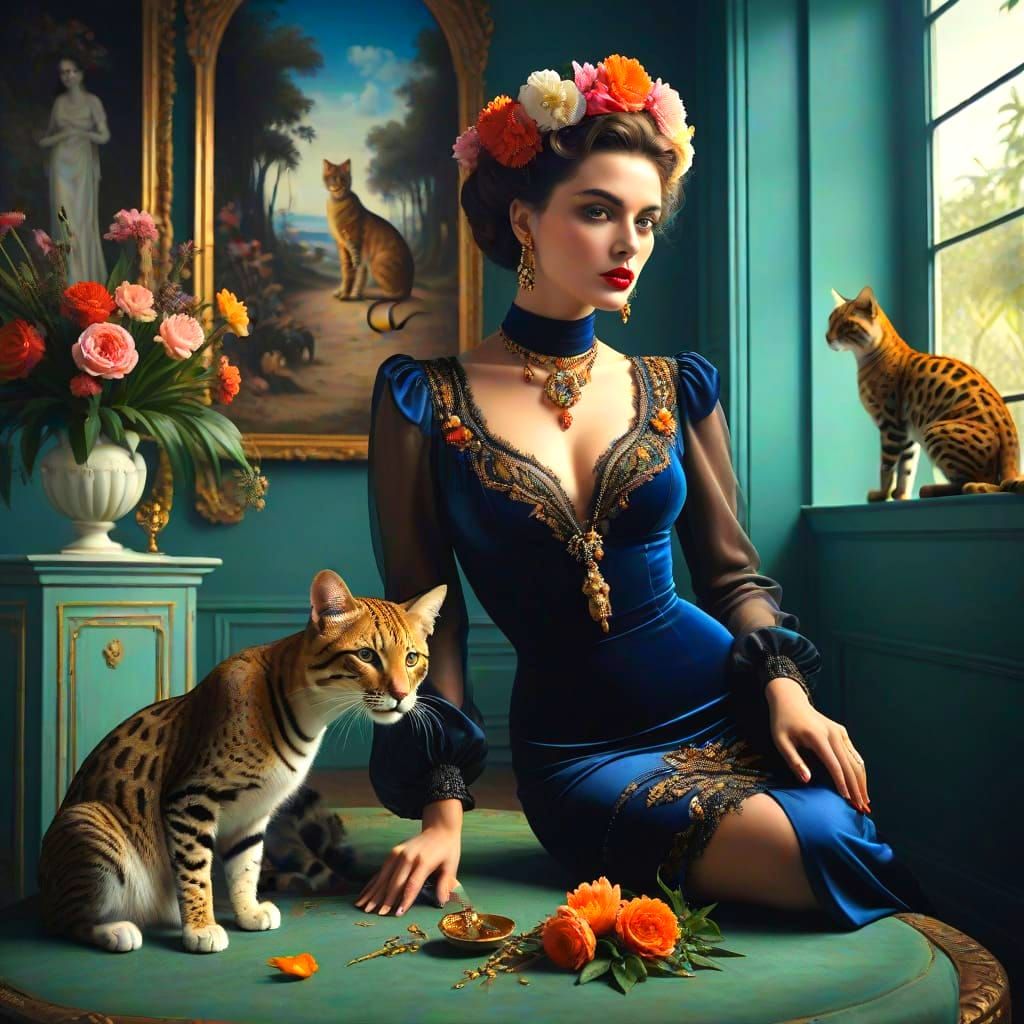 Ethereal Lady in Baroque Paradise