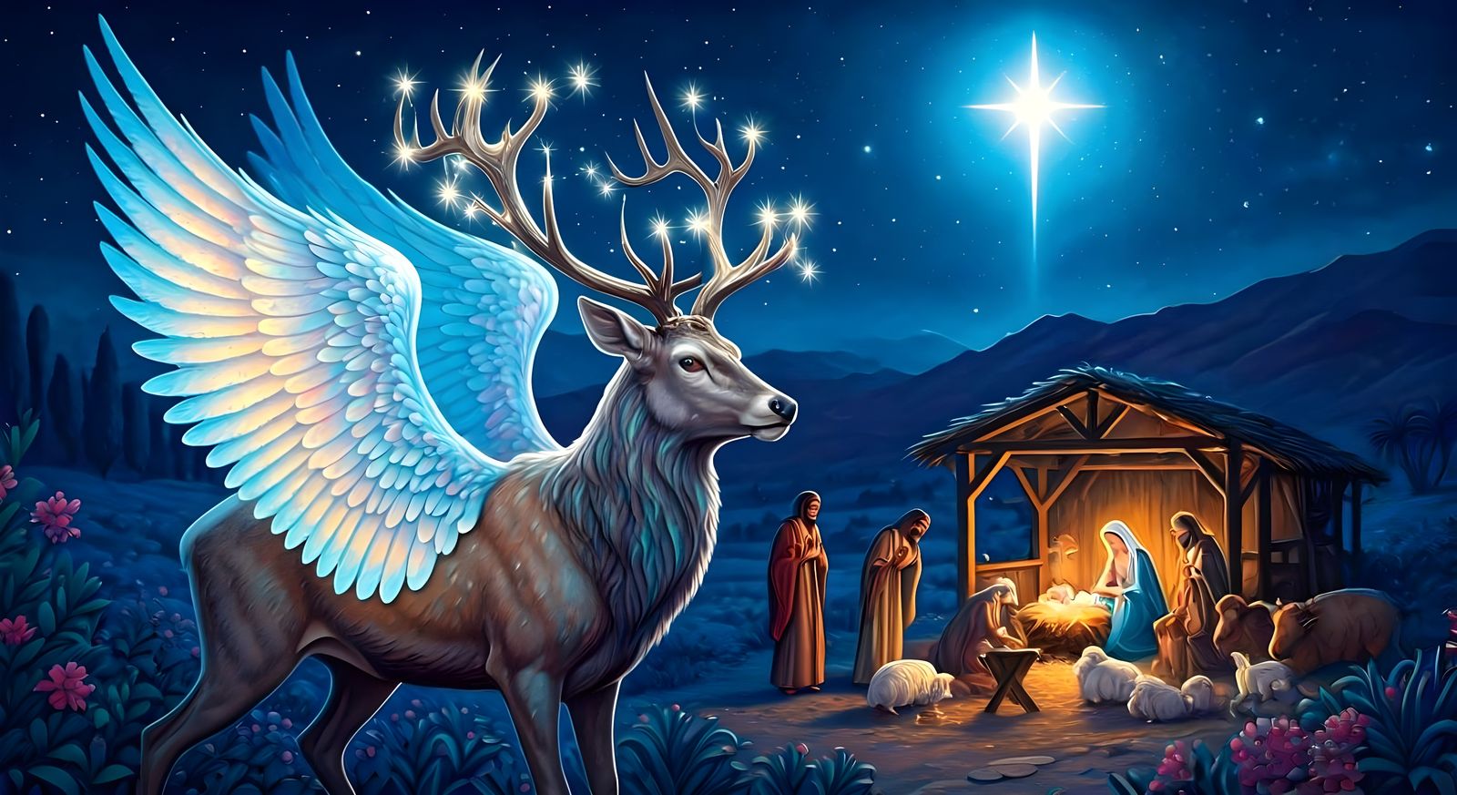 Mystical Christmas Deer  by @Gary Murakami