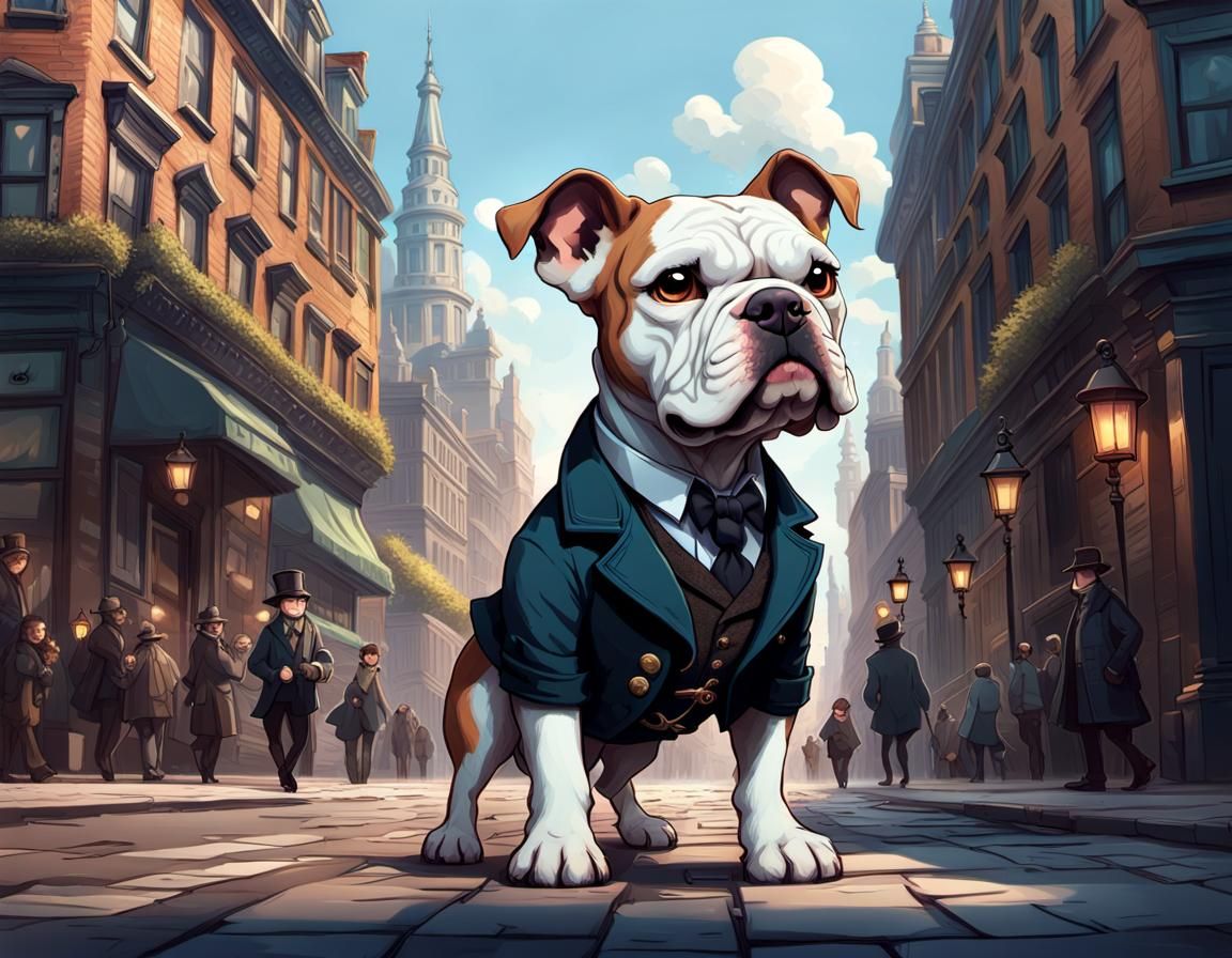 American Bulldog Detective - AI Generated Artwork - NightCafe Creator