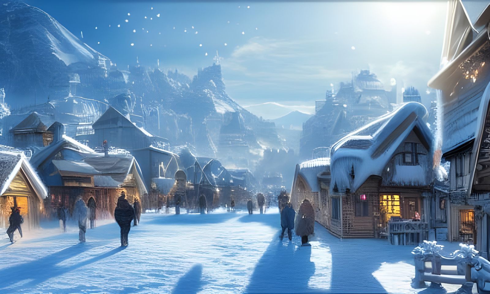 Winter in the mountain village undefined