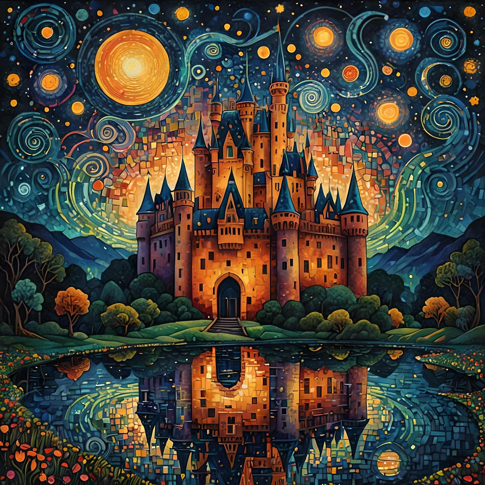 pointillism castle  by @Alma 