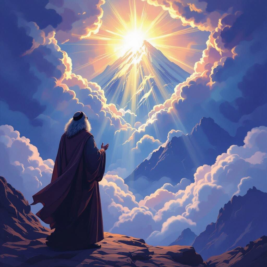 Rabbi Dov Landau at Mount Sinai with Divine Light